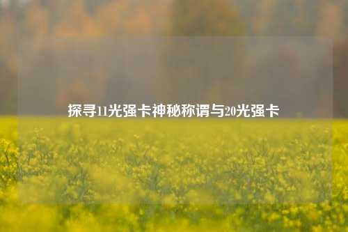 探寻11光强卡神秘称谓与20光强卡