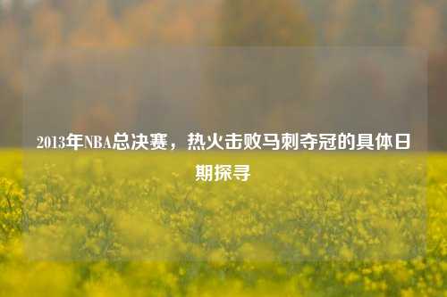2013年NBA总决赛，热火击败马刺夺冠的具体日期探寻
