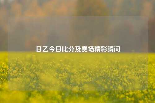 日乙今日比分及赛场精彩瞬间