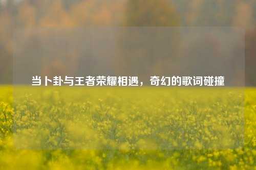 当卜卦与王者荣耀相遇，奇幻的歌词碰撞