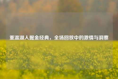 重温湖人掘金经典，全场回放中的激情与洞察