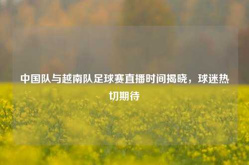 中国队与越南队足球赛直播时间揭晓，球迷热切期待