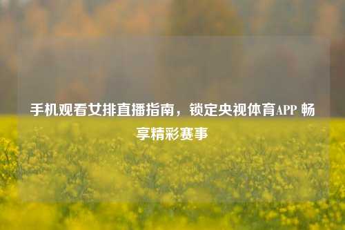 手机观看女排直播指南,锁定央视体育APP 畅享精彩赛事