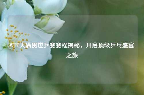 WTT大满贯世乒赛赛程揭秘，开启顶级乒乓盛宴之旅