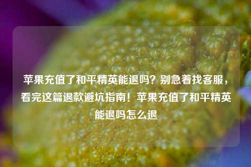苹果充值了和平精英能退吗?别急着找客服,看完这篇退款避坑指南!苹果充值了和平精英能退吗怎么退