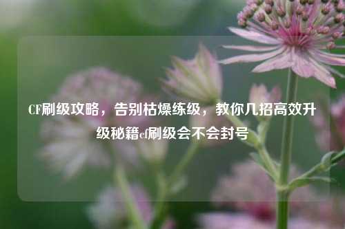 CF刷级攻略，告别枯燥练级，教你几招高效升级秘籍cf刷级会不会封号
