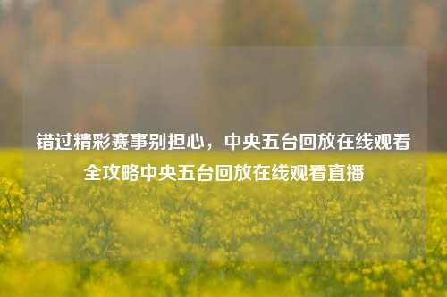 错过精彩赛事别担心,中央五台回放在线观看全攻略中央五台回放在线观看直播