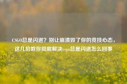 CSGO总是闪退？别让崩溃毁了你的竞技心态，这几招教你彻底解决csgo总是闪退怎么回事