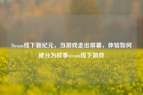 Steam线下新纪元,当游戏走出屏幕,体验如何被分为故事steam线下游戏