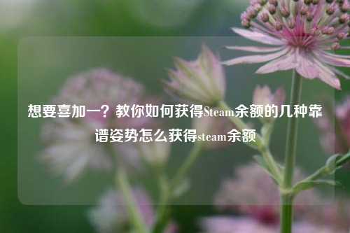 想要喜加一?教你如何获得Steam余额的几种靠谱姿势怎么获得steam余额