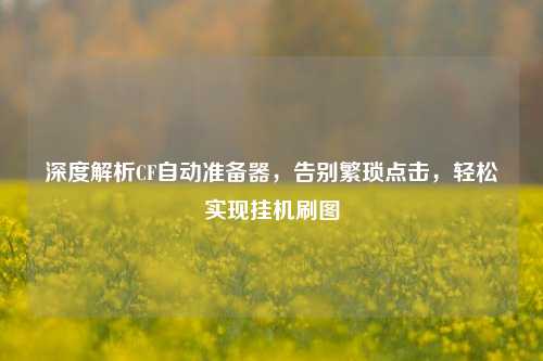 深度解析CF自动准备器，告别繁琐点击，轻松实现挂机刷图
