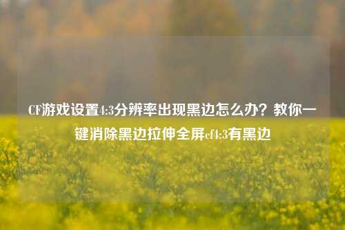 CF游戏设置4:3分辨率出现黑边怎么办?教你一键消除黑边拉伸全屏cf4:3有黑边