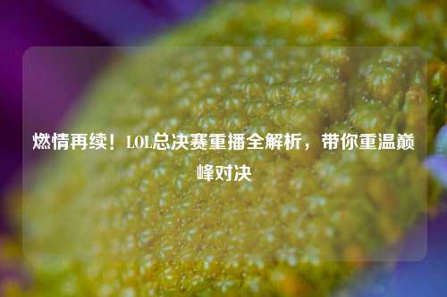 燃情再续!LOL总决赛重播全解析,带你重温巅峰对决