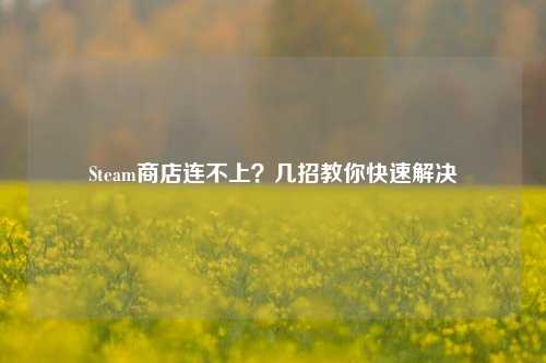 Steam商店连不上?几招教你快速解决