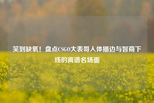 笑到缺氧！盘点CSGO大表哥人体描边与智商下线的离谱名场面