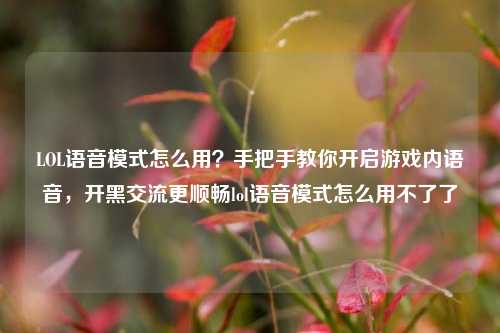LOL语音模式怎么用？手把手教你开启游戏内语音，开黑交流更顺畅lol语音模式怎么用不了了