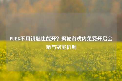 PUBG不用钥匙也能开？揭秘游戏内免费开启宝箱与密室机制
