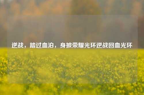 逆战，踏过血泊，身披荣耀光环逆战回血光环