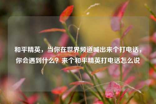 和平精英，当你在世界频道喊出来个打电话，你会遇到什么？来个和平精英打电话怎么说