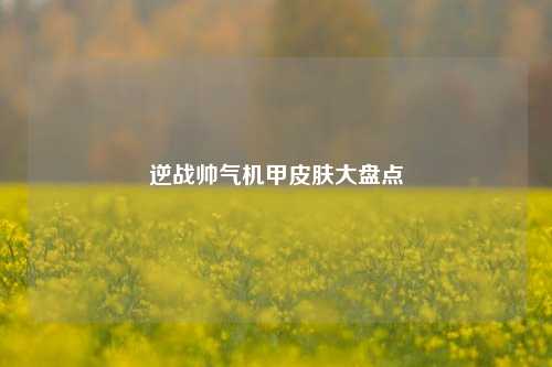 逆战帅气机甲皮肤大盘点