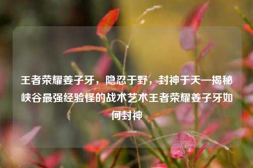 王者荣耀姜子牙,隐忍于野,封神于天—揭秘峡谷最强经验怪的战术艺术王者荣耀姜子牙如何封神