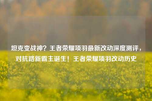 坦克变战神？王者荣耀项羽最新改动深度测评，对抗路新霸主诞生！王者荣耀项羽改动历史