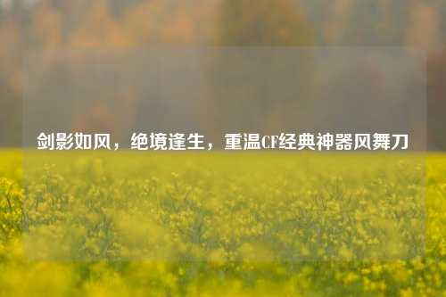 剑影如风，绝境逢生，重温CF经典神器风舞刀