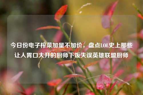 今日份电子榨菜加量不加价，盘点LOL史上那些让人胃口大开的厨师下饭失误英雄联盟厨师