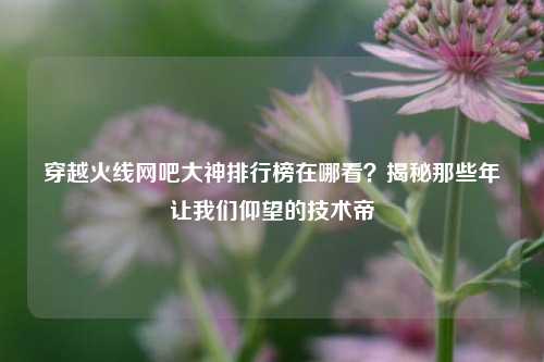 穿越火线网吧大神排行榜在哪看？揭秘那些年让我们仰望的技术帝