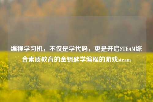 编程学习机,不仅是学代码,更是开启STEAM综合素质教育的金钥匙学编程的游戏steam