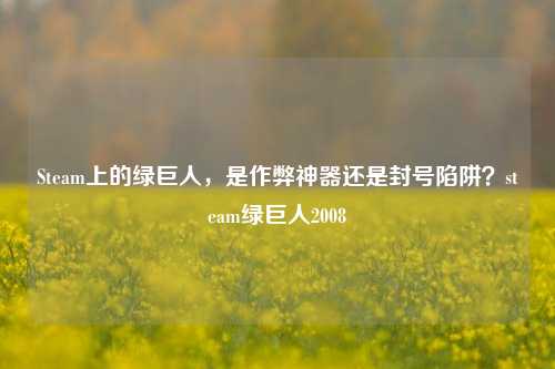 Steam上的绿巨人,是作弊神器还是封号陷阱?steam绿巨人2008
