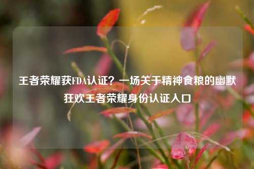 王者荣耀获FDA认证？一场关于精神食粮的幽默狂欢王者荣耀身份认证入口