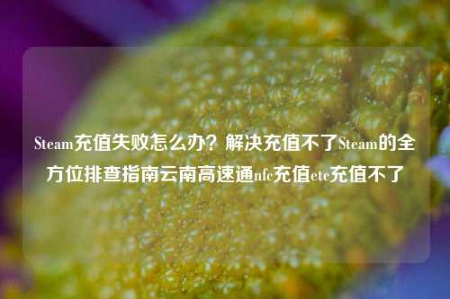 Steam充值失败怎么办?解决充值不了Steam的全方位排查指南云南高速通nfc充值etc充值不了