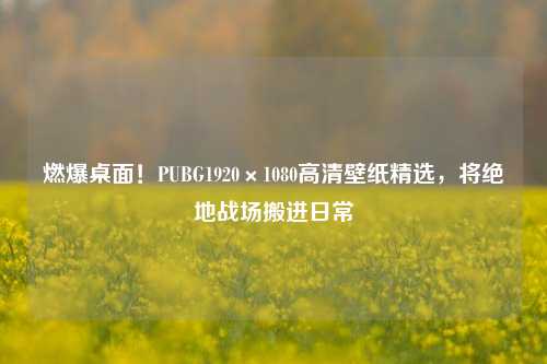 燃爆桌面!PUBG1920×1080高清壁纸精选,将绝地战场搬进日常