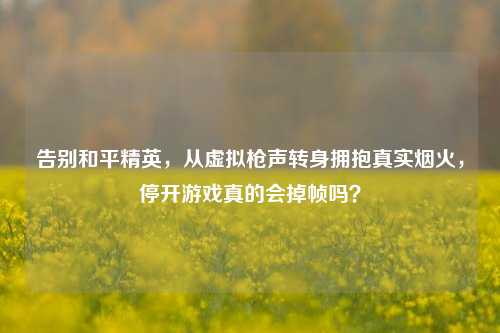 告别和平精英,从虚拟枪声转身拥抱真实烟火,停开游戏真的会掉帧吗?