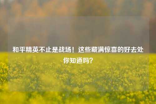 和平精英不止是战场!这些藏满惊喜的好去处你知道吗?
