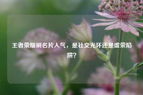 王者荣耀刷名片人气,是社交光环还是虚荣陷阱?