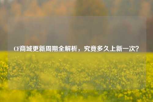CF商城更新周期全解析，究竟多久上新一次？
