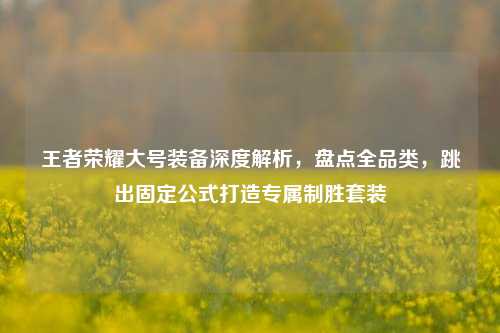 王者荣耀大号装备深度解析,盘点全品类,跳出固定公式打造专属制胜套装