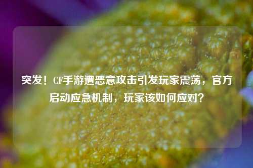突发!CF手游遭恶意攻击引发玩家震荡,官方启动应急机制,玩家该如何应对?