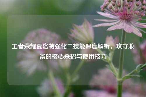 王者荣耀夏洛特强化二技能深度解析，攻守兼备的核心杀招与使用技巧
