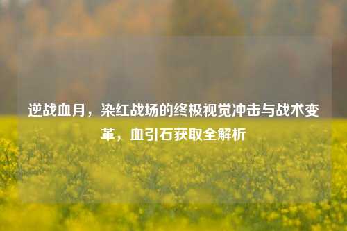 逆战血月,染红战场的终极视觉冲击与战术变革,血引石获取全解析