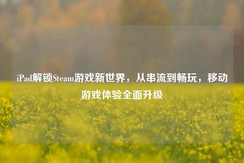iPad解锁Steam游戏新世界，从串流到畅玩，移动游戏体验全面升级