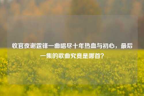 收官夜谢霆锋一曲唱尽十年热血与初心,最后一集的歌曲究竟是哪首?