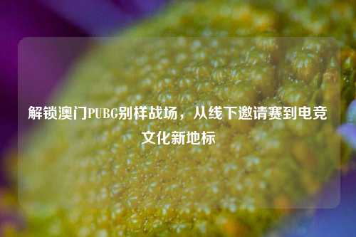 解锁澳门PUBG别样战场,从线下邀请赛到电竞文化新地标