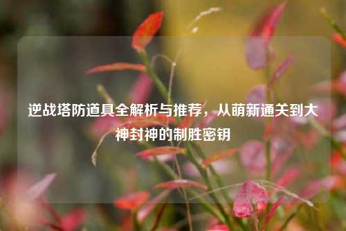逆战塔防道具全解析与推荐，从萌新通关到大神封神的制胜密钥