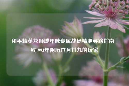 和平精英龙狮城年味专属战场精准寻路指南|致1993年阴历六月廿九的玩家