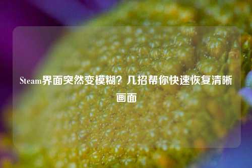 Steam界面突然变模糊?几招帮你快速恢复清晰画面