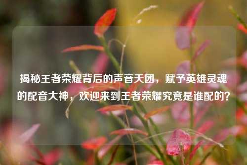 揭秘王者荣耀背后的声音天团,赋予英雄灵魂的配音大神,欢迎来到王者荣耀究竟是谁配的?