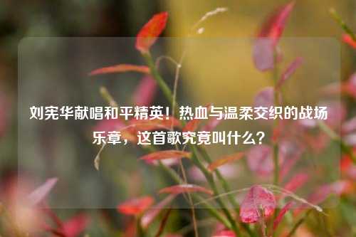 刘宪华献唱和平精英！热血与温柔交织的战场乐章，这首歌究竟叫什么？